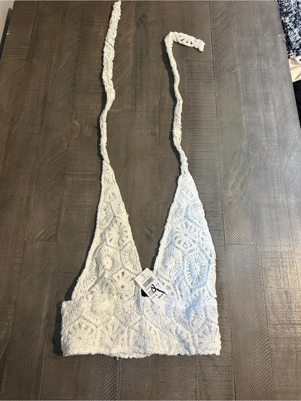 NWT Windsor Womens White Crochet Halter Crop Top Large - Picture 3 of 10